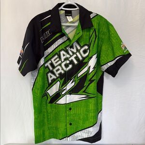 Men's Green and Black Artic Cat Shirt sz L